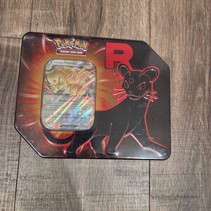 Pokemon Team Rocket Tin with Red and Black Design Persian EX